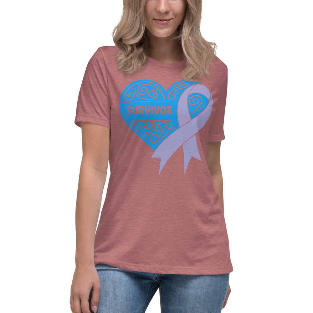 Survivor Blue Stomach Cancer -- Womens Relaxed T Shirt