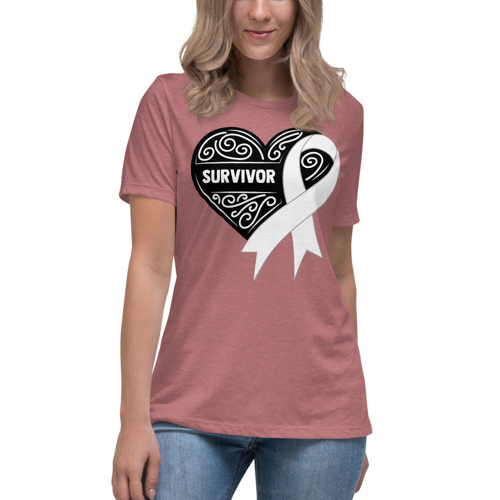 Survivor Black Breast Cancer -- Womens Relaxed T Shirt