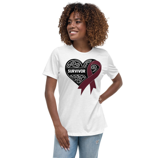 Survivor Black Multiple Myeloma Cancer -- Womens Relaxed T Shirt