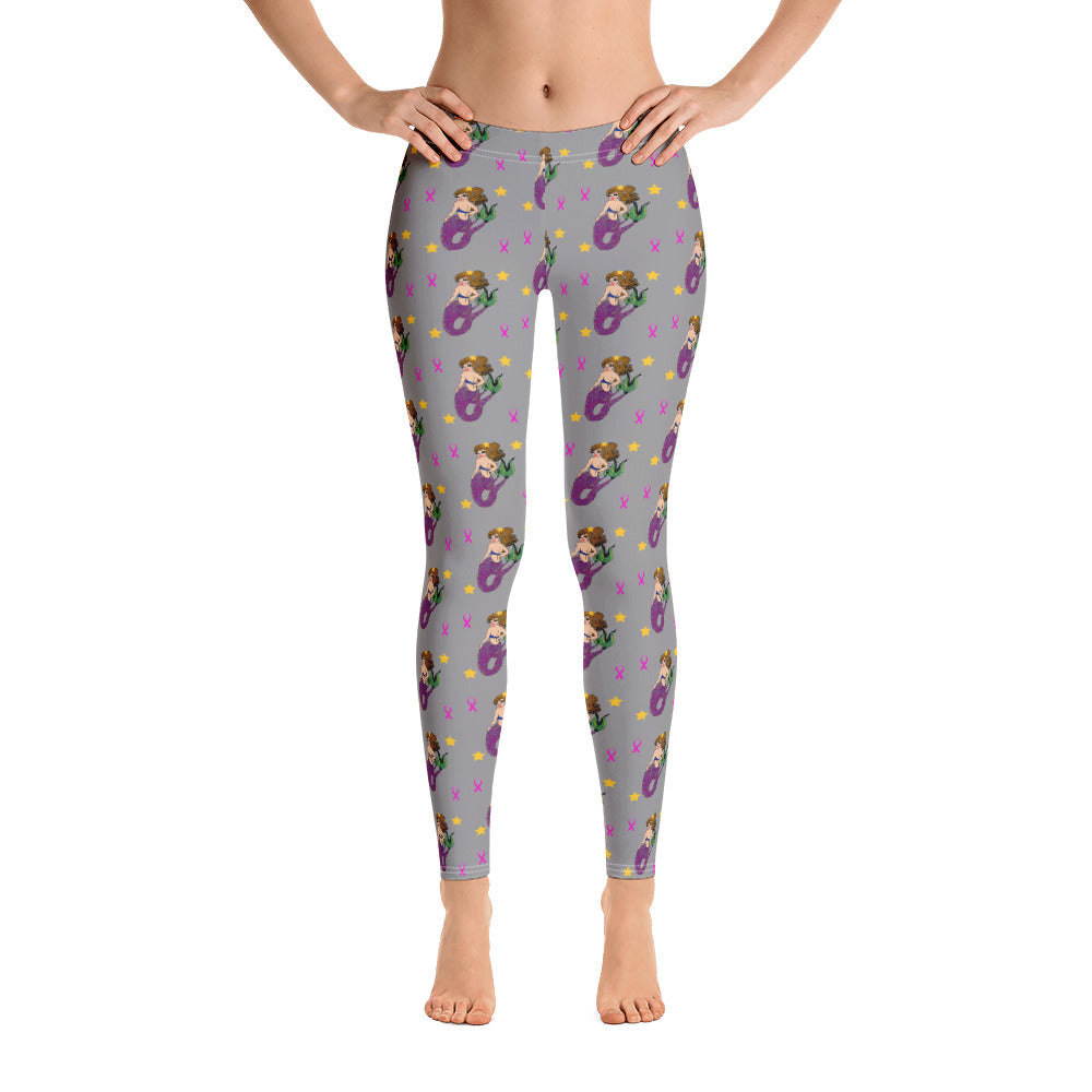 Breast Cancer Mermaid - Leggings