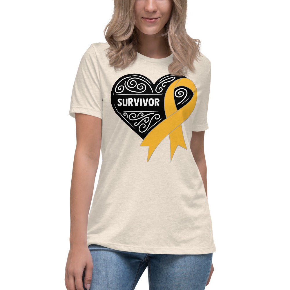 Survivor Black Appendix Cancer -- Womens Relaxed T Shirt