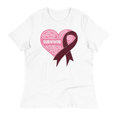 Survivor Pink Multiple Myeloma Cancer -- Womens Relaxed T Shirt