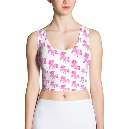 Pink Cancer Unicorn - Sublimation Cut & Sew Crop Top