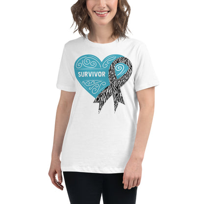 Survivor Blue Carcanoid Cancer -- Womens Relaxed T Shirt