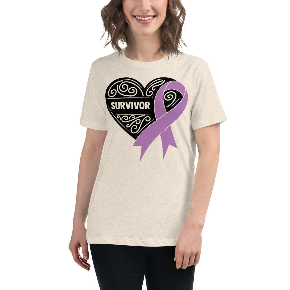 Survivor Black Pancreatic Cancer -- Womens Relaxed T Shirt