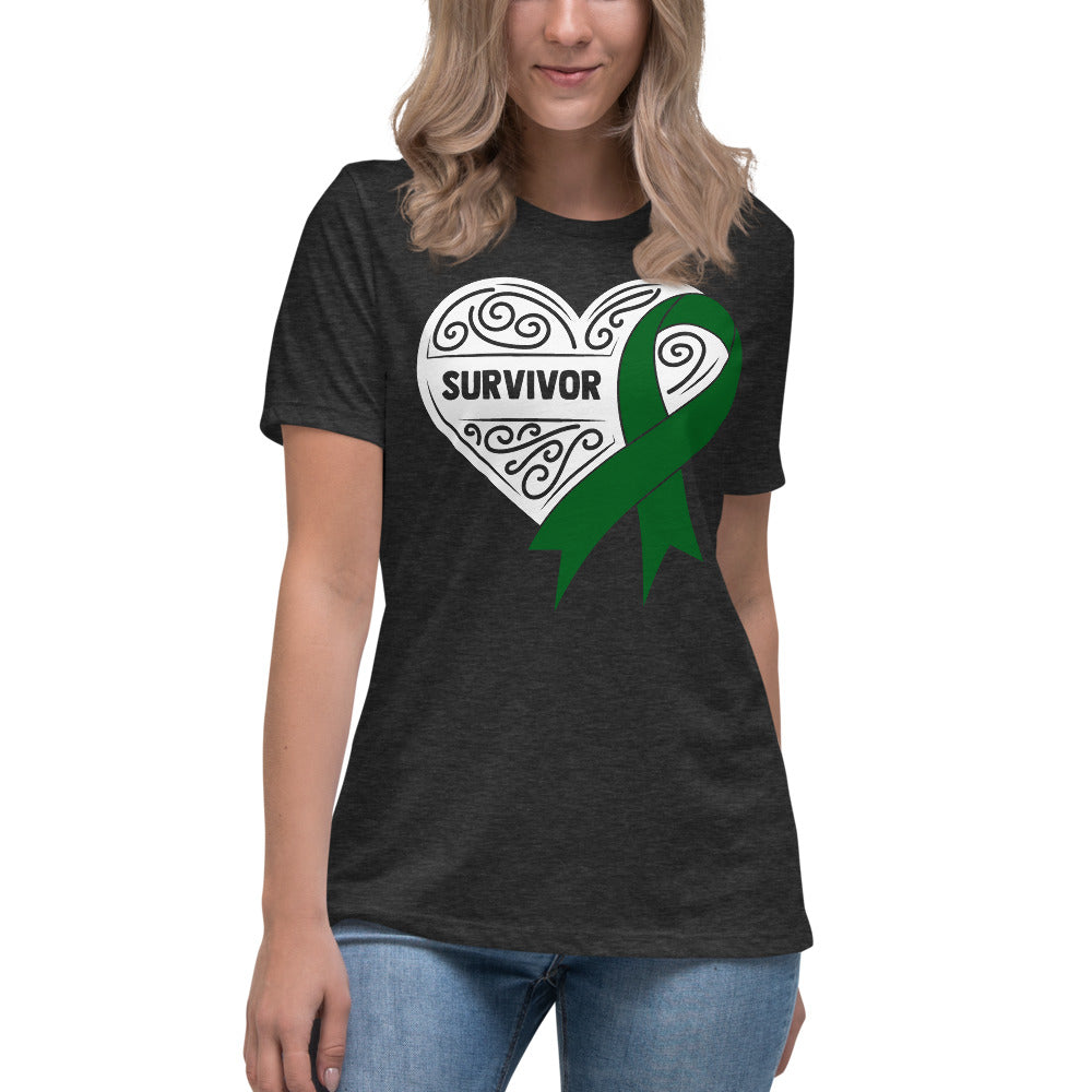 Survivor White Liver Cancer -- Womens Relaxed T Shirt