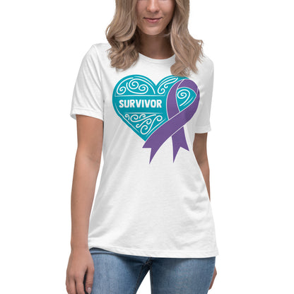 Survivor Teal All Cancers -- Womens Relaxed T Shirt