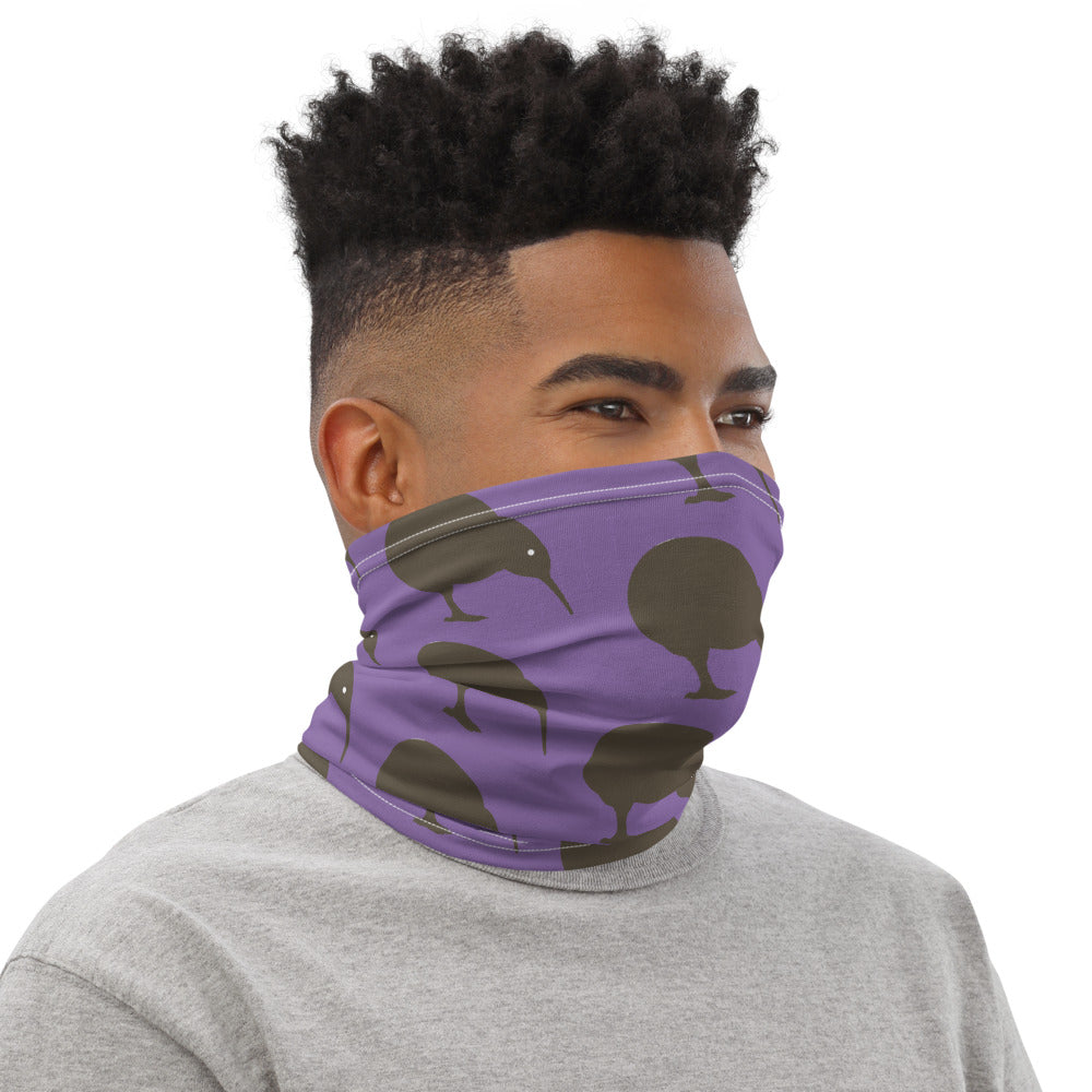 NZ Kiwi brown Purple - Neck Gaiter