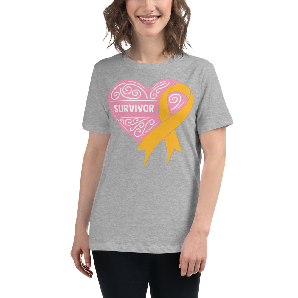 Survivor Pink Appendix Cancer -- Womens Relaxed T Shirt