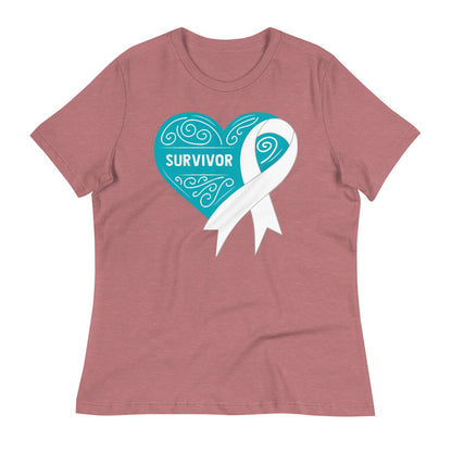 Survivor Teal Lung Cancer -- Womens Relaxed T Shirt