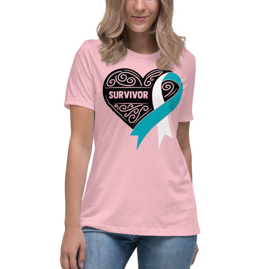 Survivor Black Cervical Cancer -- Womens Relaxed T Shirt