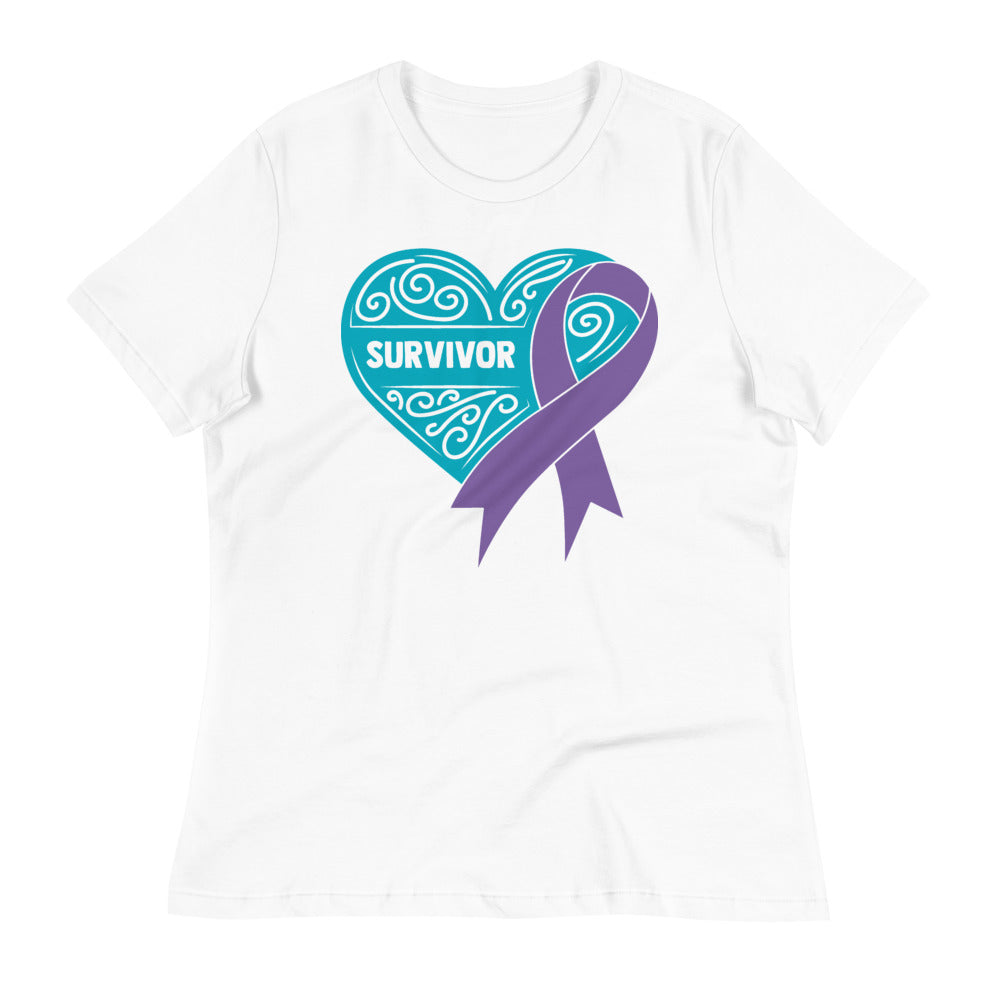 Survivor Teal All Cancers -- Womens Relaxed T Shirt