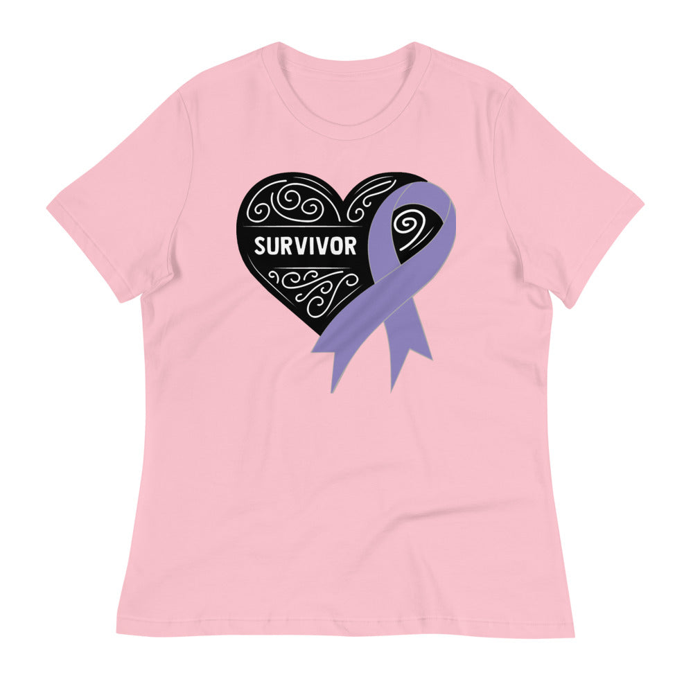 Survivor Black Hodgkin Lymphoma Cancer -- Womens Relaxed T Shirt