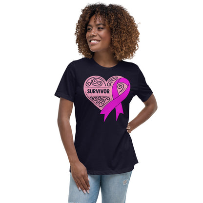 Survivor Soft Pink Breast Cancer -- Womens Relaxed T Shirt