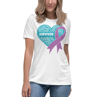 Survivor Teal Pancreatic Cancer -- Womens Relaxed T Shirt