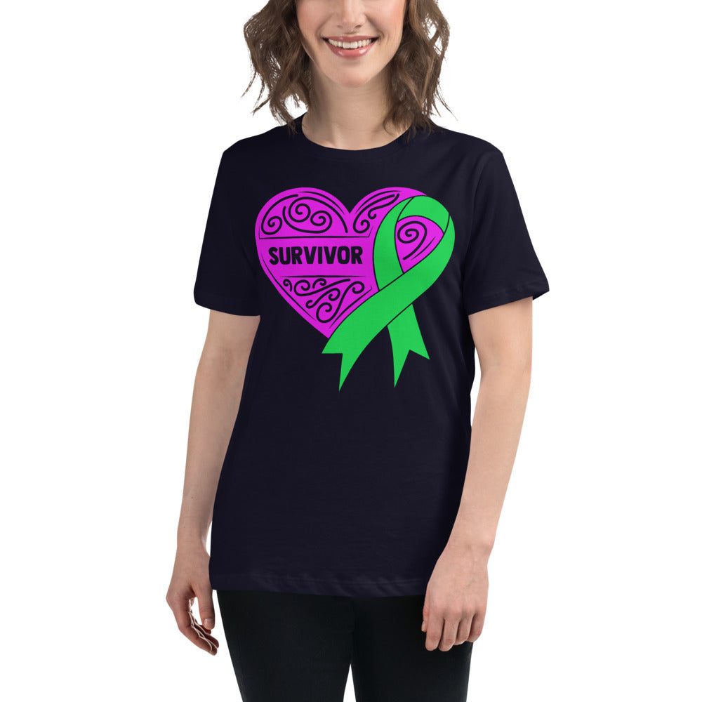 Survivor Pink Lymphoma Cancer -- Womens Relaxed T Shirt