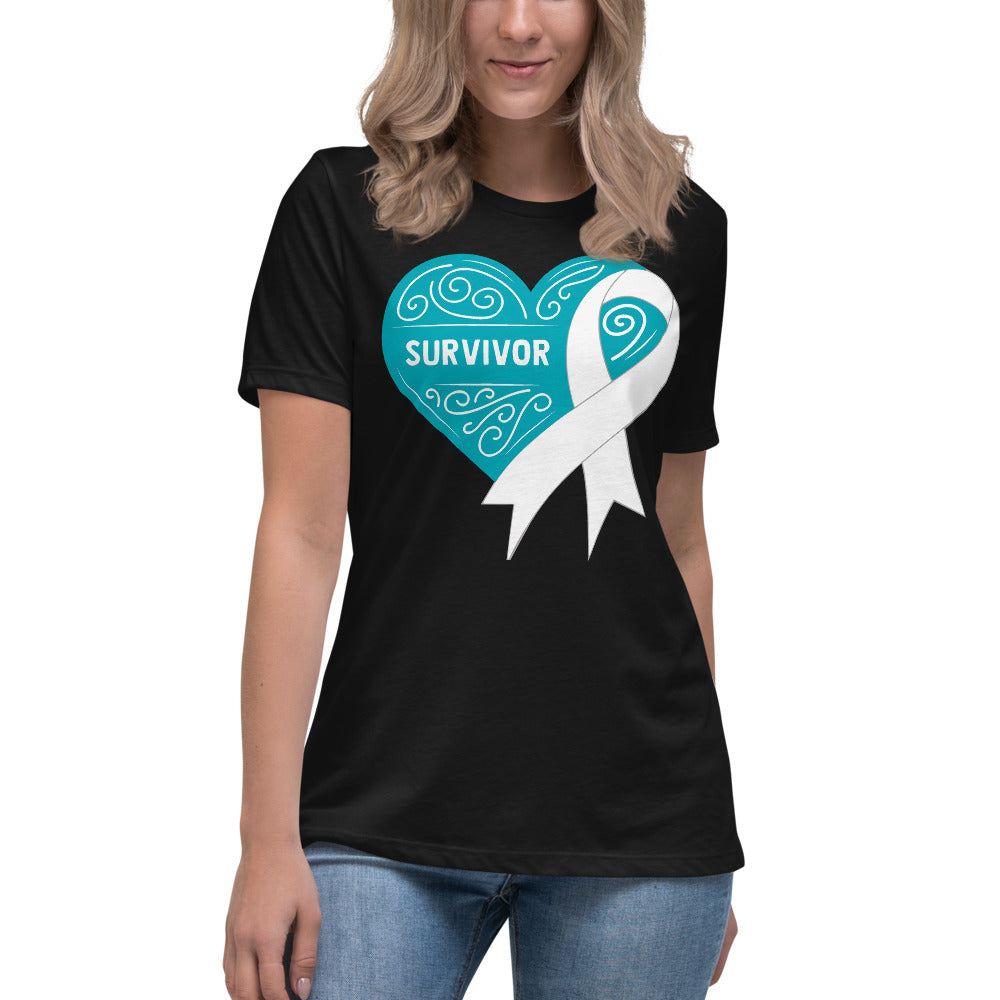 Survivor Teal Lung Cancer -- Womens Relaxed T Shirt