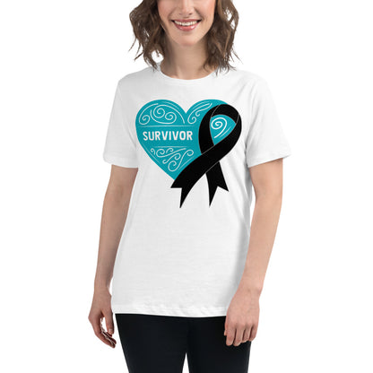 Survivor Teal Skin Cancer -- Womens Relaxed T Shirt