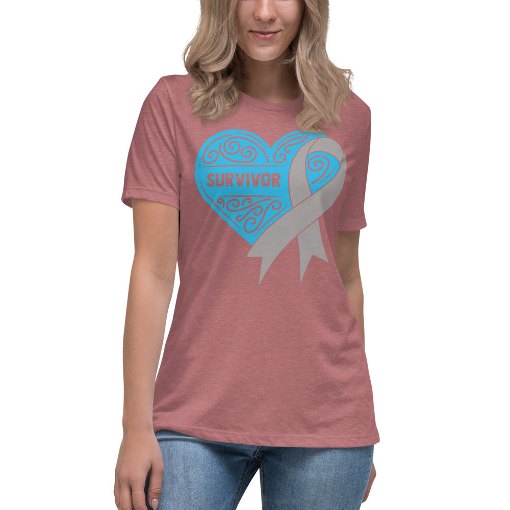 Survivor Blue Brain Cancer -- Womens Relaxed T Shirt