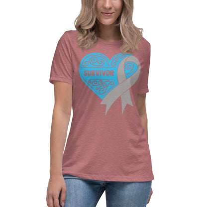 Survivor Blue Brain Cancer -- Womens Relaxed T Shirt