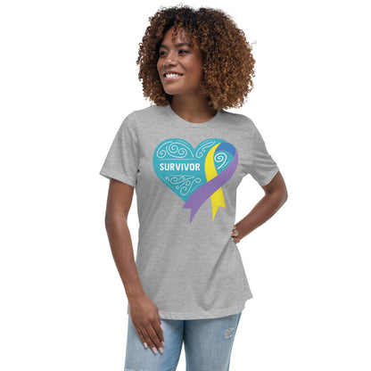 Survivor Teal Bladder Cancer -- Womens Relaxed T Shirt