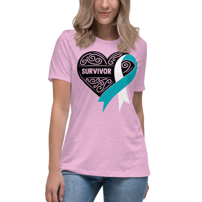 Survivor Black Cervical Cancer -- Womens Relaxed T Shirt