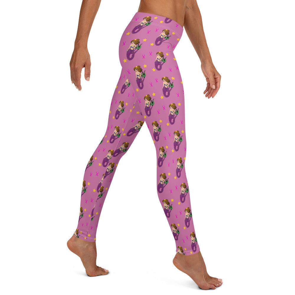 Breast Cancer Mermaid - Leggings