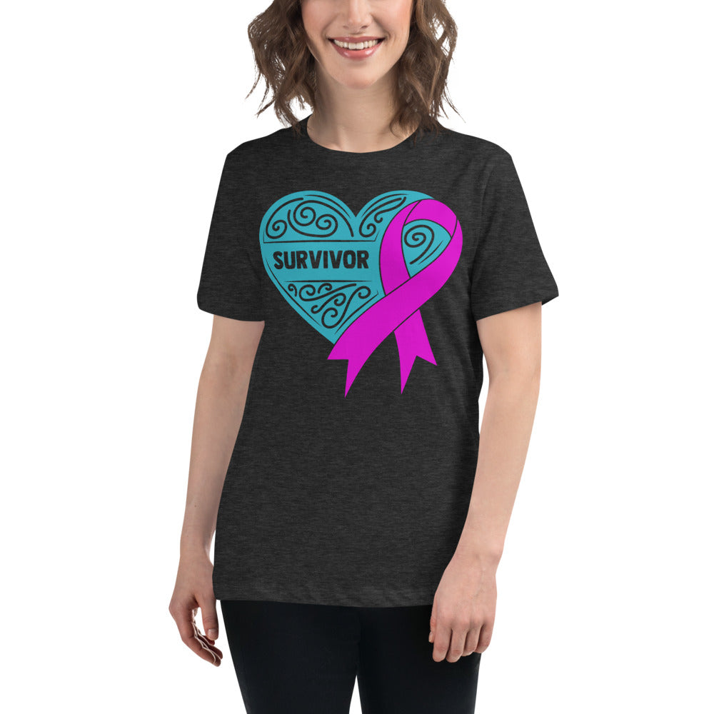 Survivor Teal Breast Cancer -- Womens Relaxed T Shirt