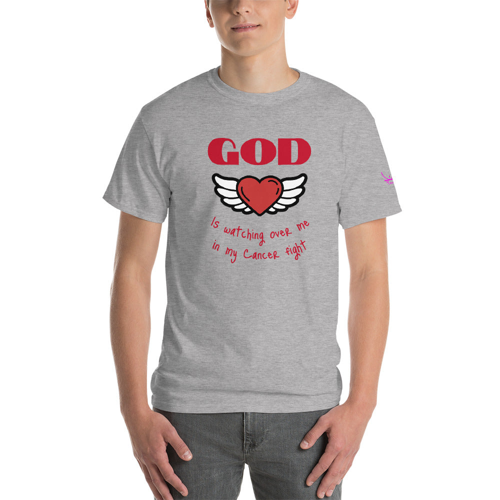 God is watching over my cancer fight - Short Sleeve T-Shirt