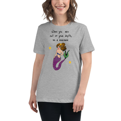 Be A Mermaid Breast Cancer-- Womens Relaxed T Shirt