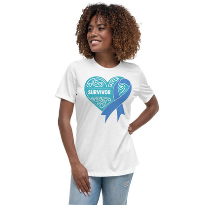 Survivor Teal Colon Cancer -- Womens Relaxed T Shirt