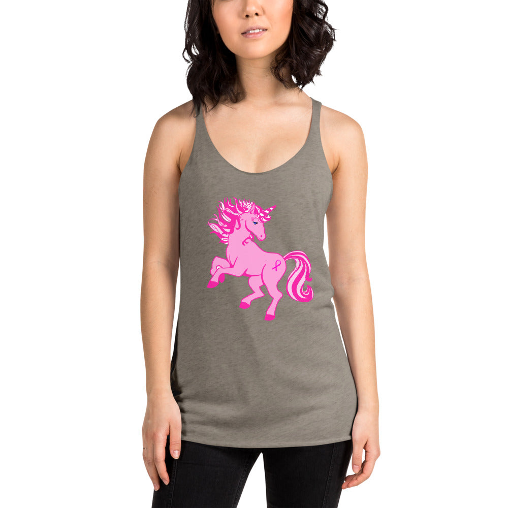 Pink Cancer Unicorn- Women's Racerback Tank