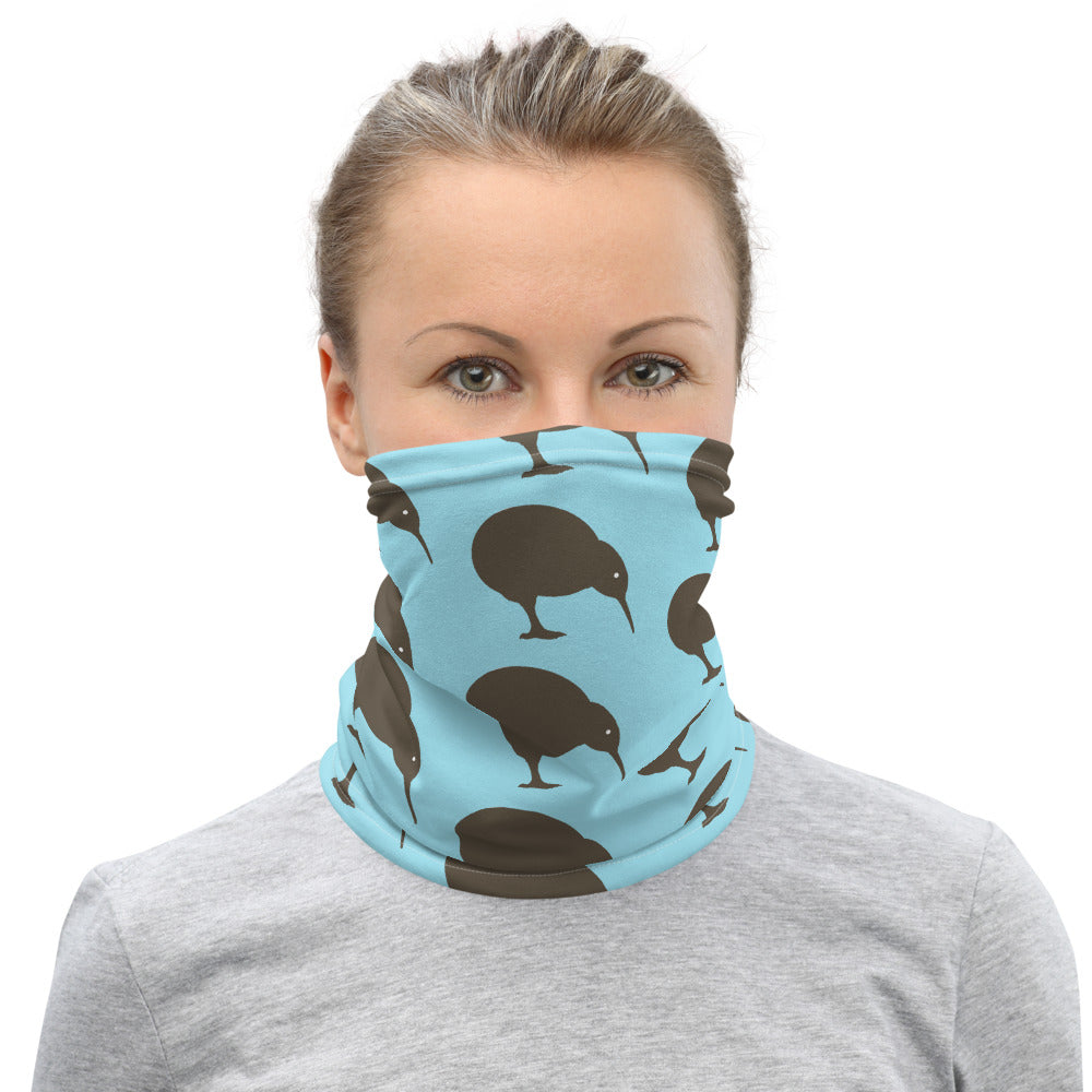 NZ Kiwi brown Light Blue - Neck Gaiter