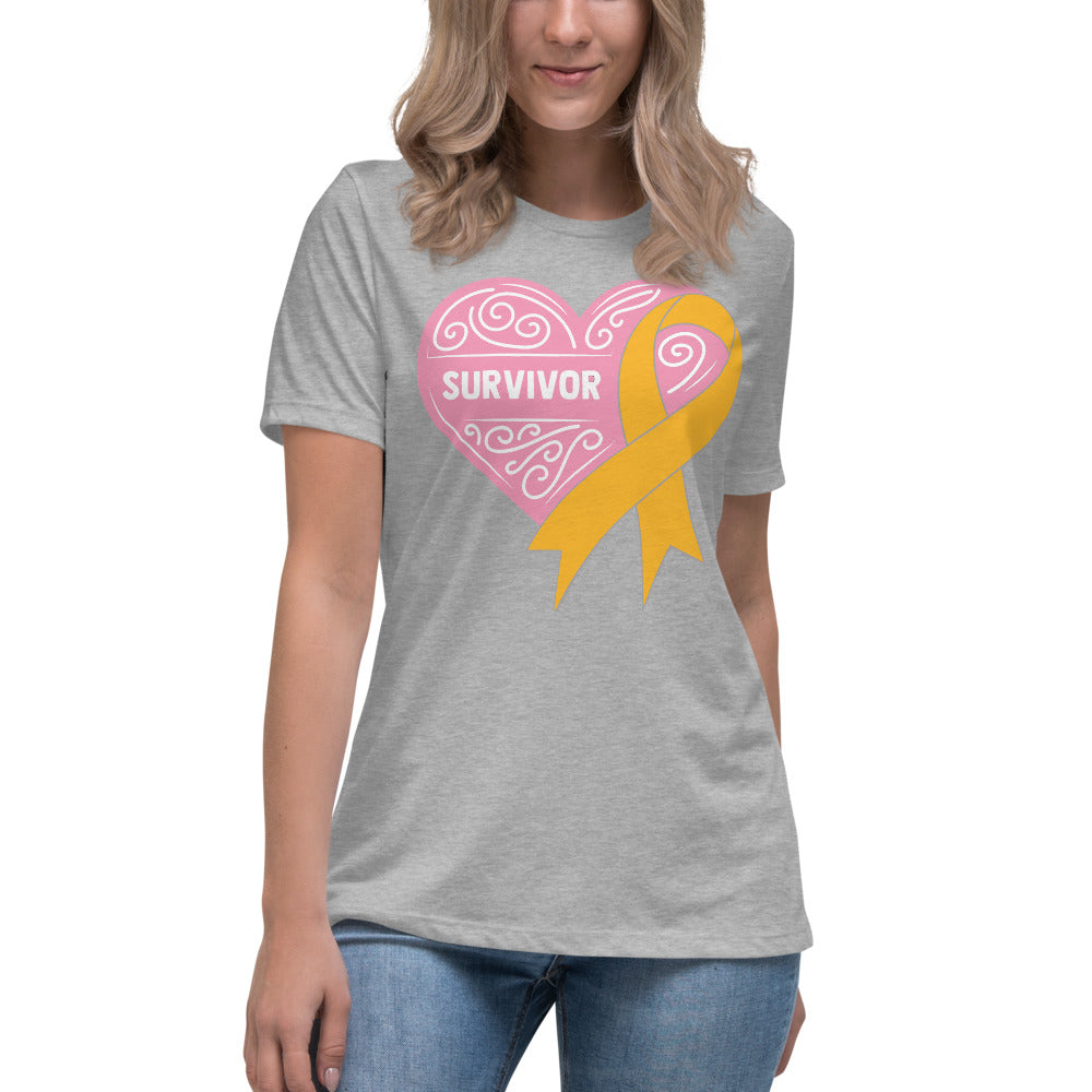 Survivor Pink Appendix Cancer -- Womens Relaxed T Shirt