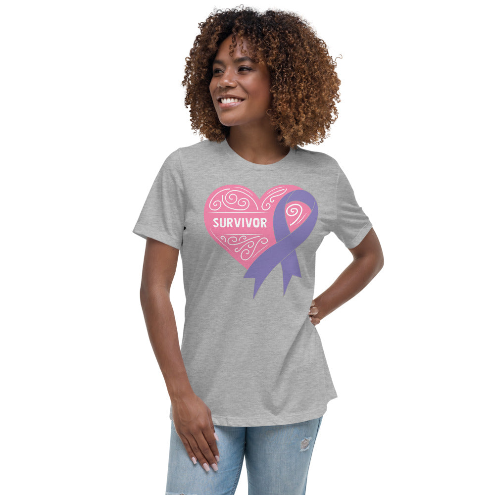 Survivor Pink Hodgkin Lymphoma Cancer -- Womens Relaxed T Shirt