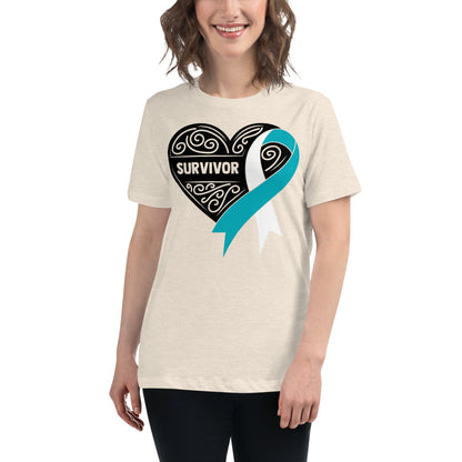 Survivor Black Cervical Cancer -- Womens Relaxed T Shirt