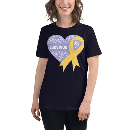 Survivor Lavender Childhood Cancer -- Womens Relaxed T Shirt