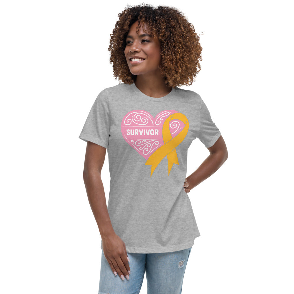 Survivor Pink Appendix Cancer -- Womens Relaxed T Shirt