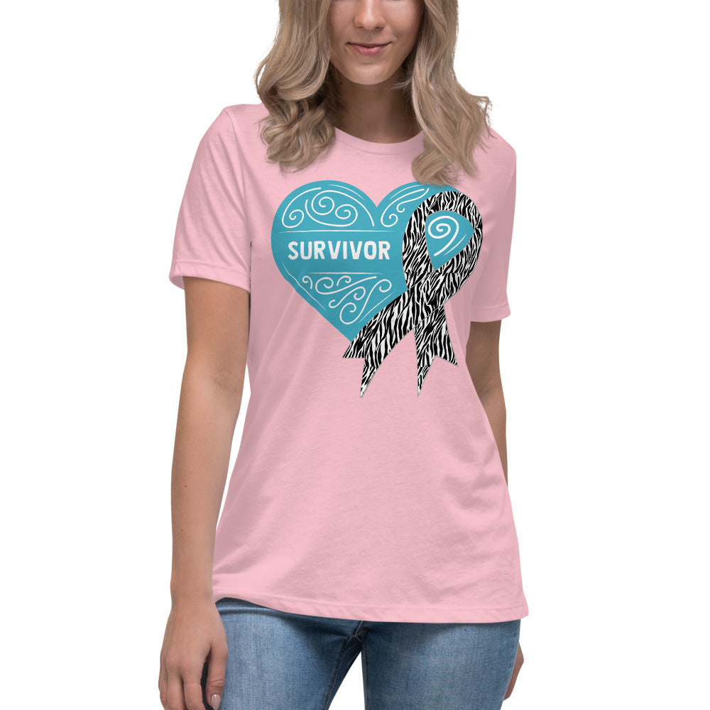 Survivor Blue Carcanoid Cancer -- Womens Relaxed T Shirt