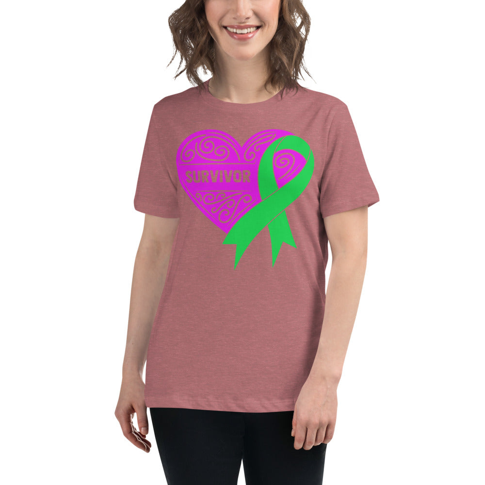 Survivor Pink Lymphoma Cancer -- Womens Relaxed T Shirt