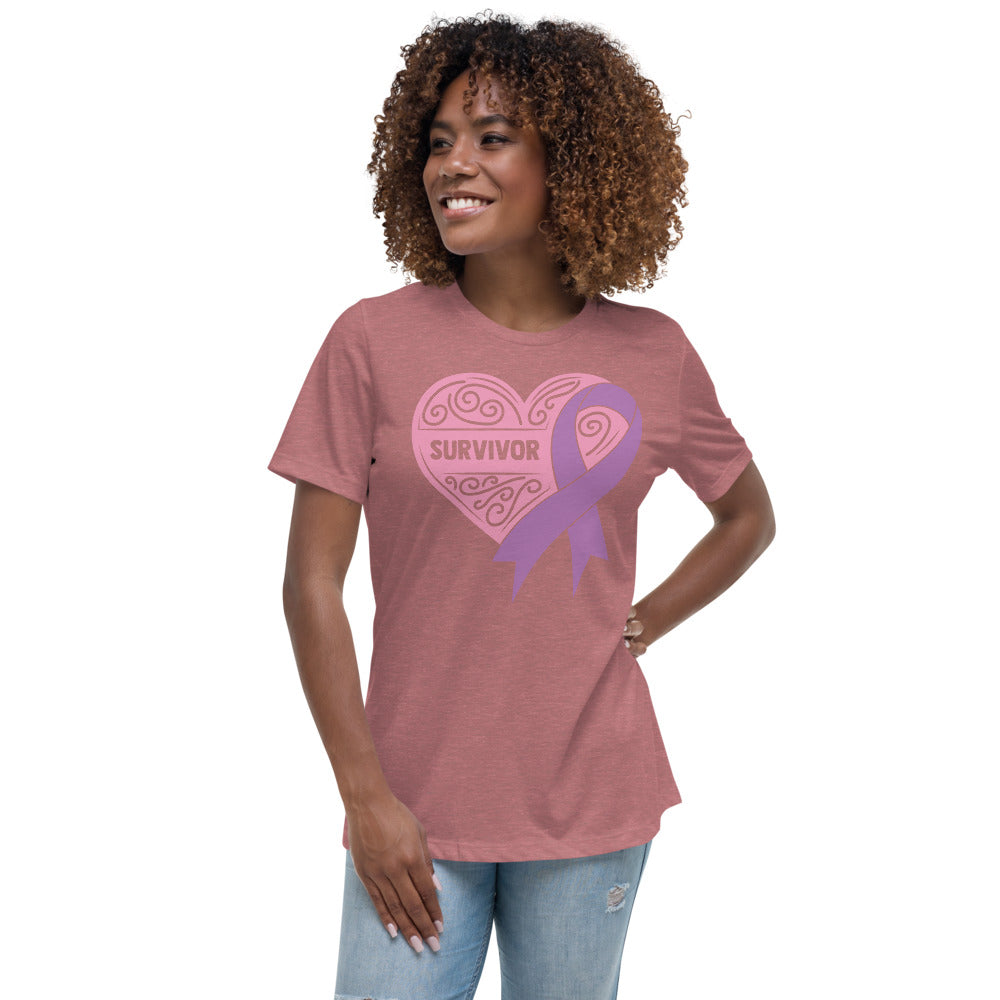 Survivor Soft Pink Pancreatic Cancer -- Womens Relaxed T Shirt