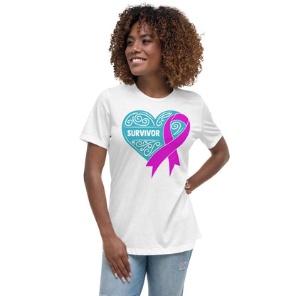 Survivor Teal Breast Cancer -- Womens Relaxed T Shirt