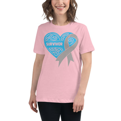 Survivor Blue Brain Cancer -- Womens Relaxed T Shirt