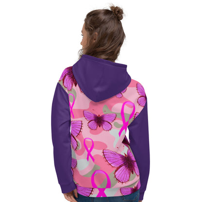 Butterfly Breast Cancer Ribbon - Unisex Hoodie