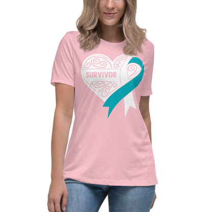 Survivor White Cervical Cancer -- Womens Relaxed T Shirt