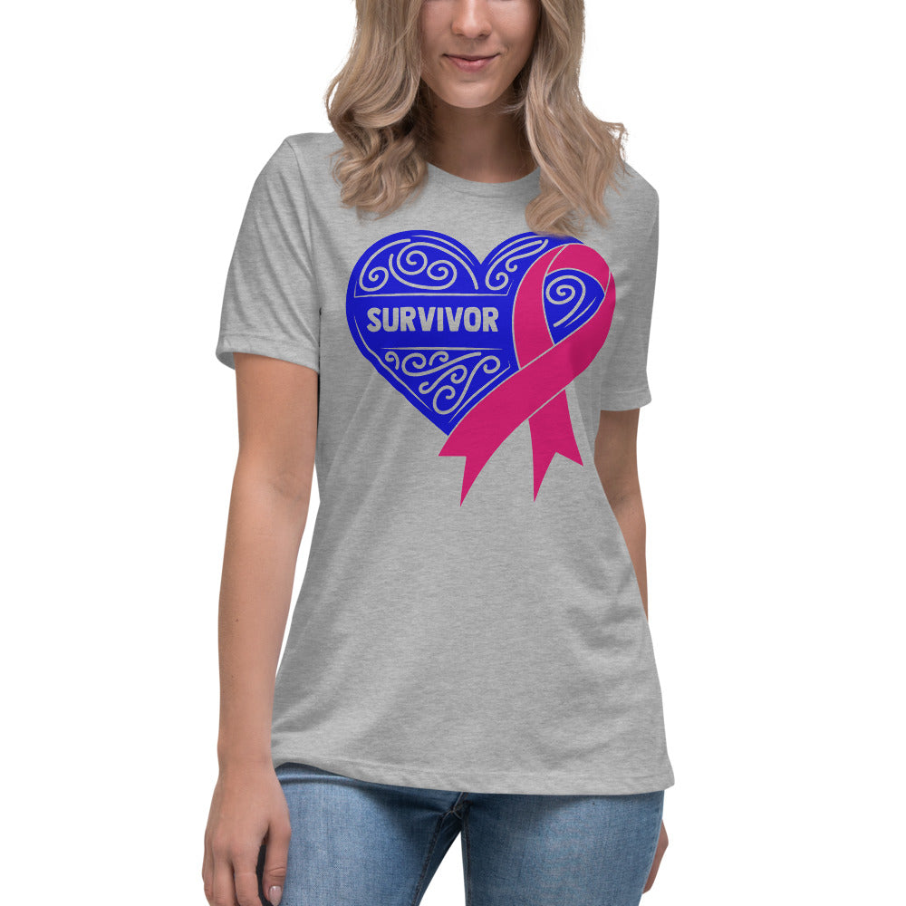 Survivor Royal Blue Breast Cancer -- Womens Relaxed T Shirt