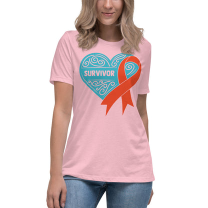 Survivor Teal Leukemia Cancer -- Womens Relaxed T Shirt