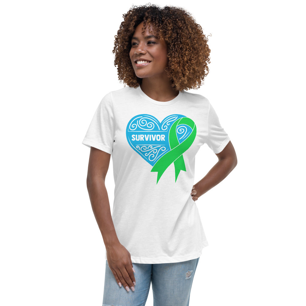 Survivor Blue Lymphoma Cancer -- Womens Relaxed T Shirt