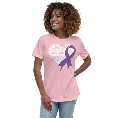 Survivor White All Cancers -- Womens Relaxed T Shirt