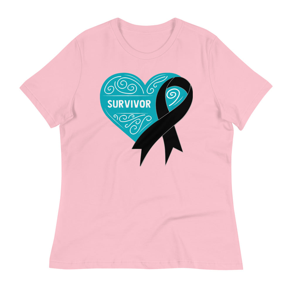 Survivor Teal Skin Cancer -- Womens Relaxed T Shirt